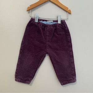 Baby Boden Corduroy Eggplant Purple Pants 6-12 Months